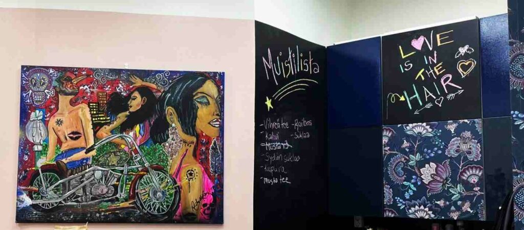 Kuva kampaamon sisätiloista.